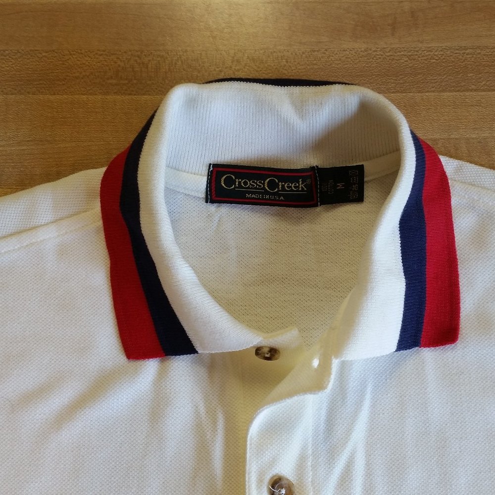 Cross Creek SS White Polo Shirt - Size Medium